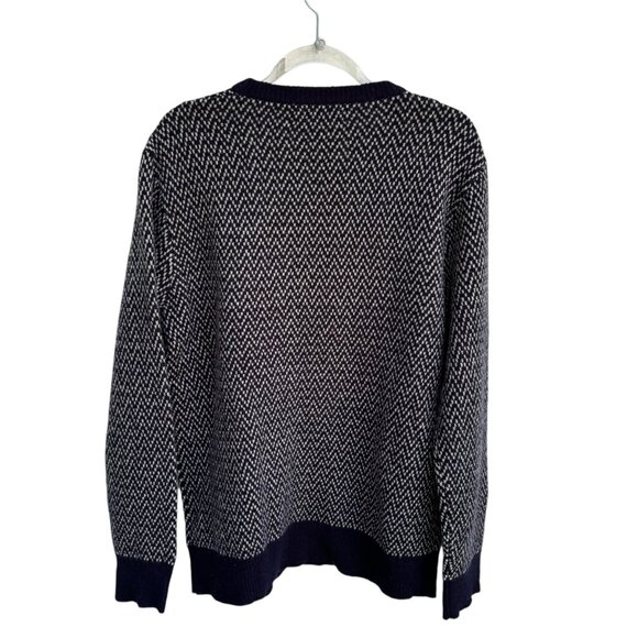 J Crew Men's Navy White Lambswool Sweater Size Large. - Picture 10 of 11